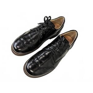 Finn Comfort Men Dress Shoes Germany LaceUp Black Patent 7